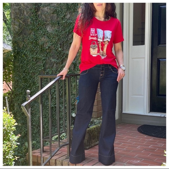 01 Wide retro leg side pocket dark denim jeans - Picture 4 of 8